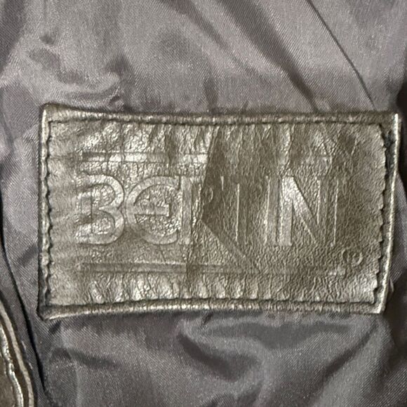 Bertini Men's 40 Dark Brown Leather Classic Bomber Jacket - Picture 6 of 10